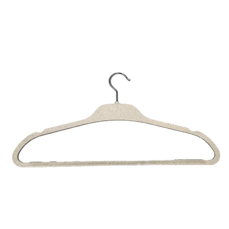 Pioneera 360 Rotary Hook Non slip Adult White Velvet Clothes Hangers with Space Saving Biodegradable Eco Wheat Straw Hanger