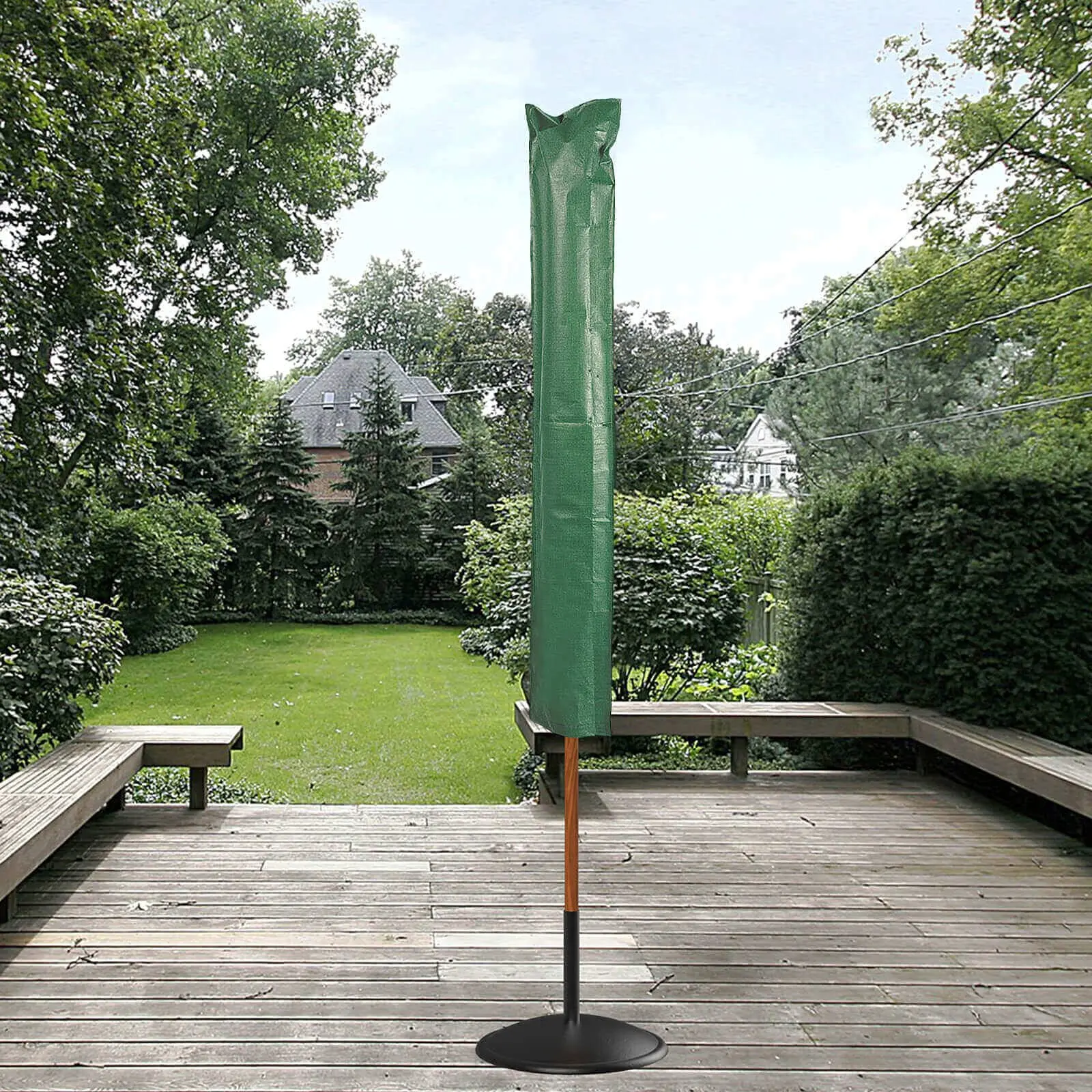 30x180cm Green Windproof Rotary Clothes Line Cover Waterproof Rotary Airer Cover