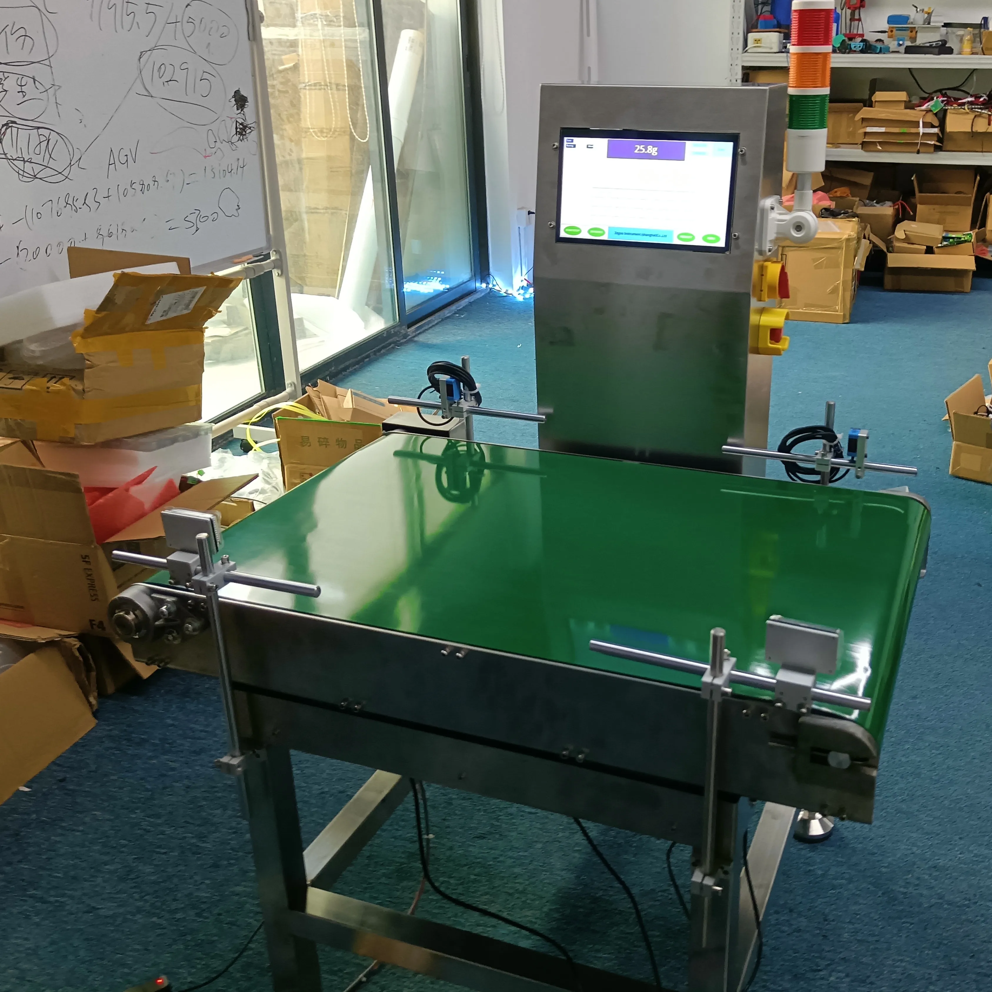 Online weighing scale seafood conveyor check weigher machine factory for case