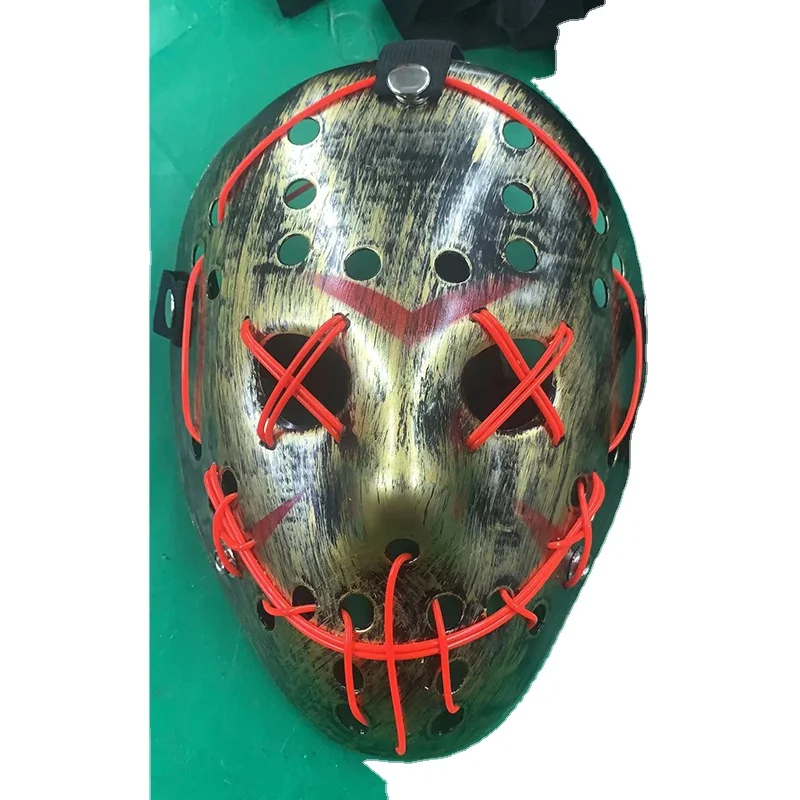 Halloween LED Masks LED Purge Mask LED Light Up Mask EL for Cosplay Carnival Parties Grimace Festival Powered Battery
