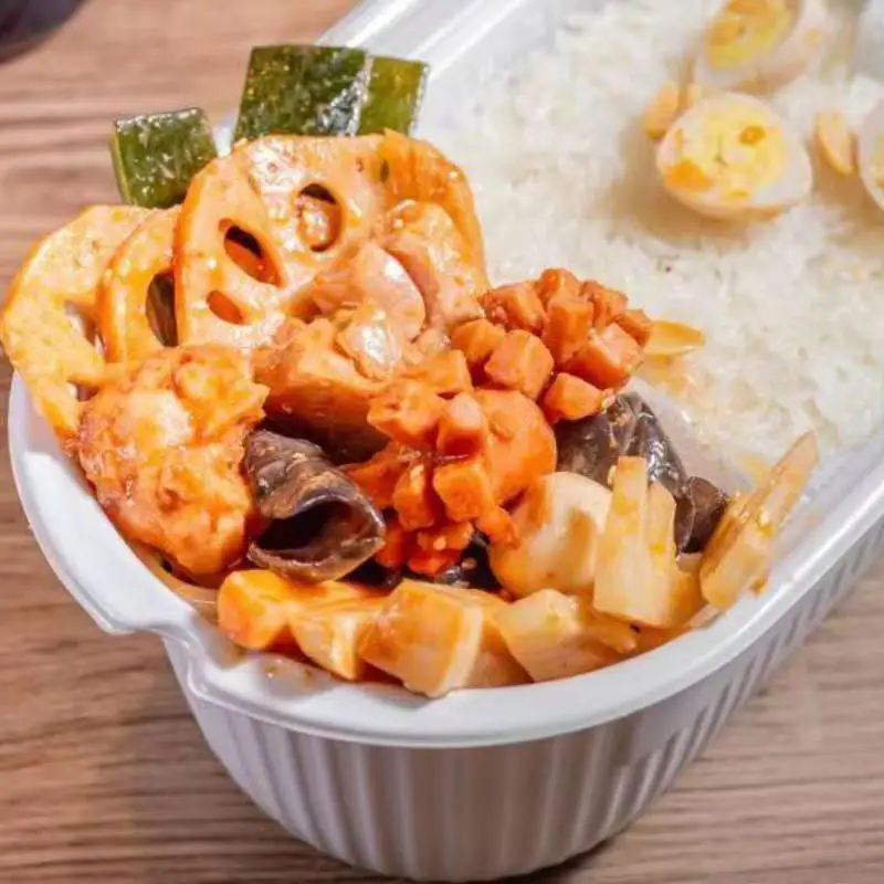 Multiple Taste Choices Cooked  Rice Box Chinese Fast Food Self-heating Hot Pot