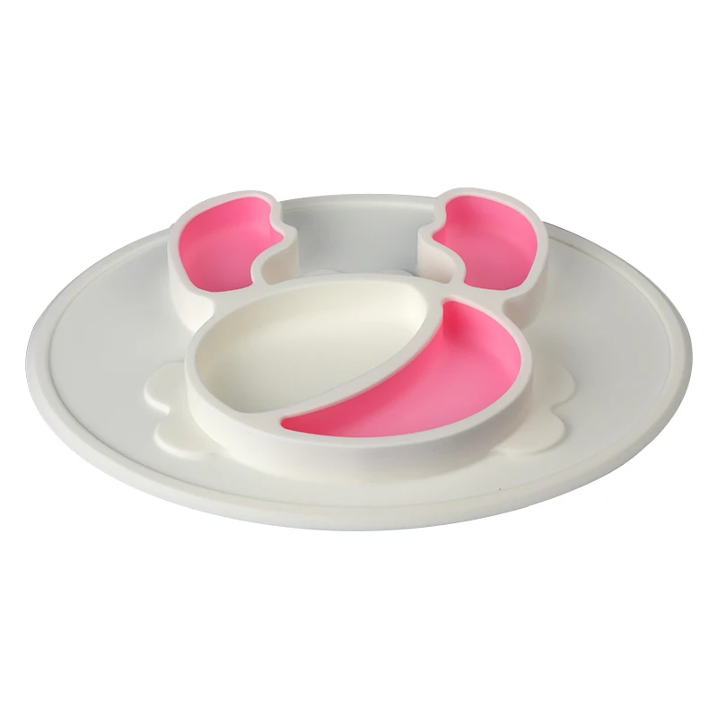 BPA Free Food Grade Cute Crab Suction Cup Baby Non-Slip Placemat Food Assortment Silicone Bowl
