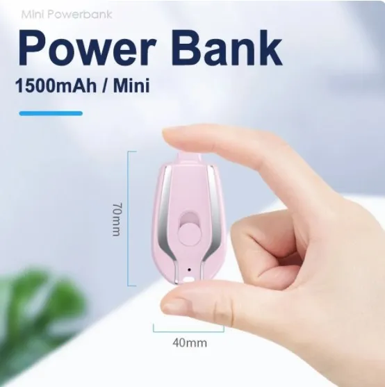 Mini Keychain Power Bank Charging Powerbank Mobile Phone Spare External Battery For Iphone Android Smartphone