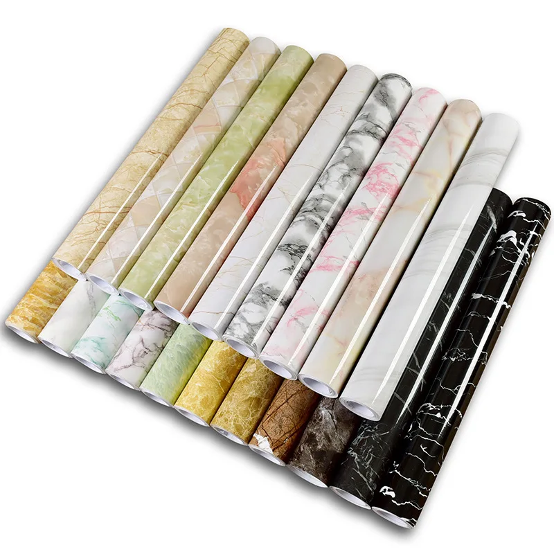 2024 High Quality Exquisite Thickened Multi-size Self-adhesive Marble Wall Stickers for Kitchen