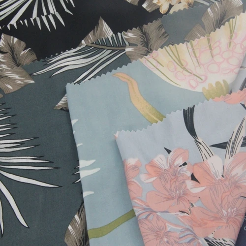 Shaoxing Rayon Viscose Fabric printed cutout prints Rayon Fabric Rrayon108gsm Flower Fabric