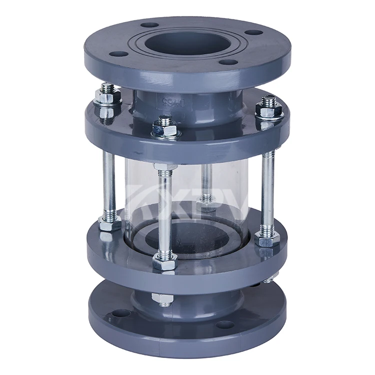 Custom JIS DIN ANSI high temperature high pressure plastic CPVC oil level flange sight glass