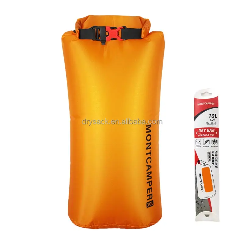 Factory direct sale N66 nylon ultralight waterproof dry bag for outdoor sports 5L black custom drybag stuff sack lightweight