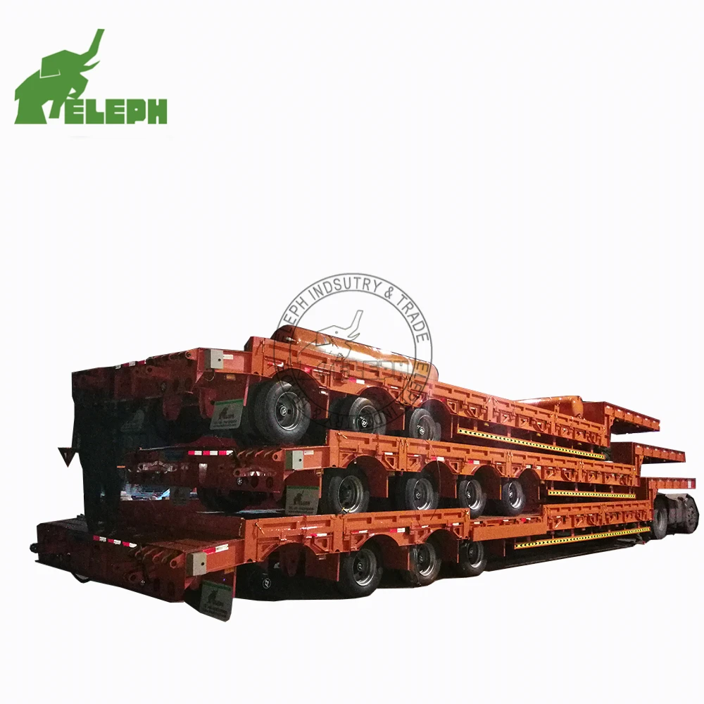 4 оси Heavy Duty усиленный низкорамный полуприцеп грузовика 80 тонный