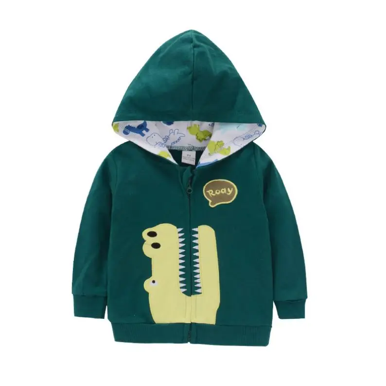China Supplier Kids Online Shopping Wholesale Stripe Cotton Cartoon Long Sleeve Hoodies Coat For Baby