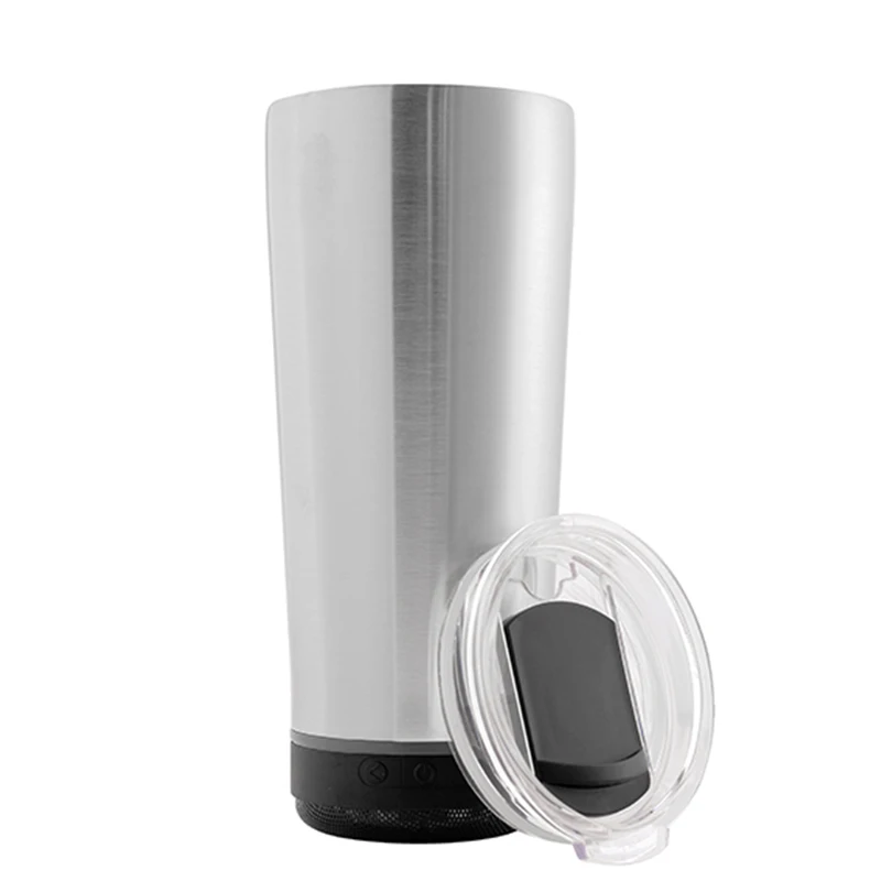 
New Arrival Outdoor Portable Wireless Water Bottle Waterproof Speaker Double Wall Stainless Steel Wine Tumbler Music Cup 