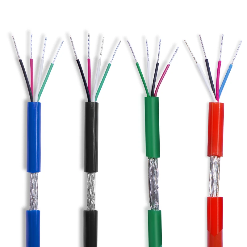 4 Core Shielded  4*0.2 square PVC sheathed  signal wire RVVP Control cable