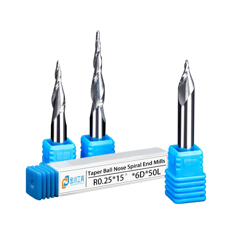 Jinchuan hot sale Solid Carbide Wood Router Bits Taper Ball Nose Endmill  Bull Nose Milling Cutter for woodworking