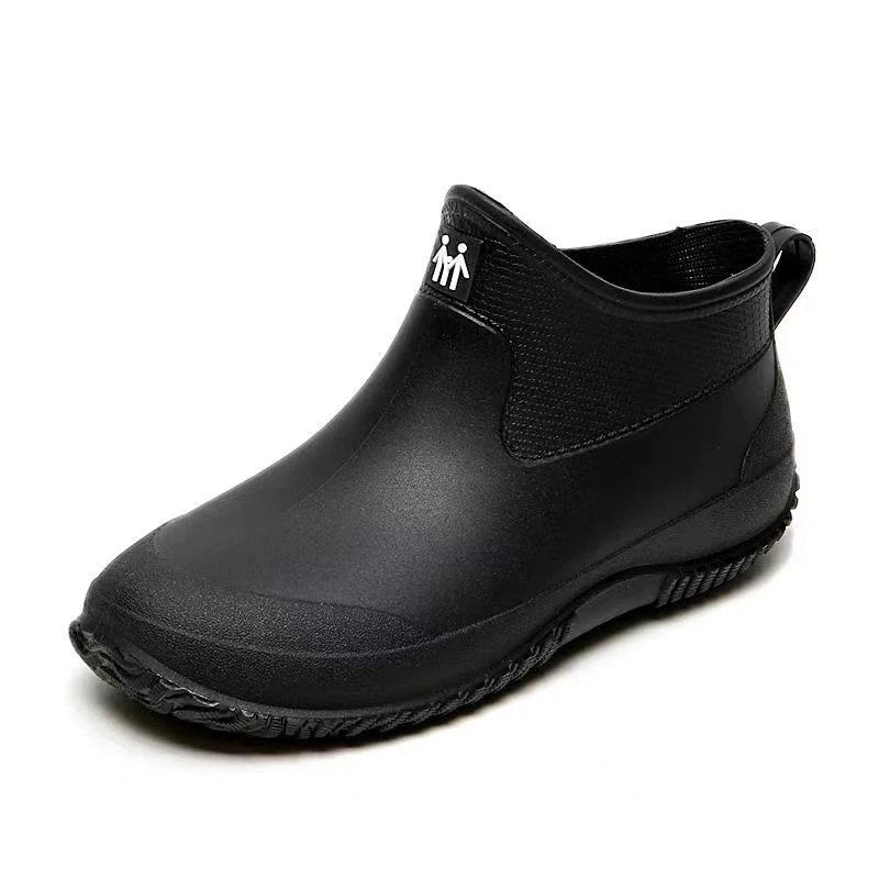 
High quality black upper rubber rain boots waterproof Non-slip resistant outdoor hiking shoes unisex Wholesale boots for men 