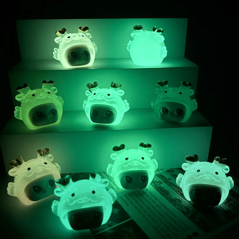 2024 Hotsale Cartoon Tide Play Luminous Fine Flash Dragon Doll Diy Jewelry Accessories Creative  Keychain Wholesale