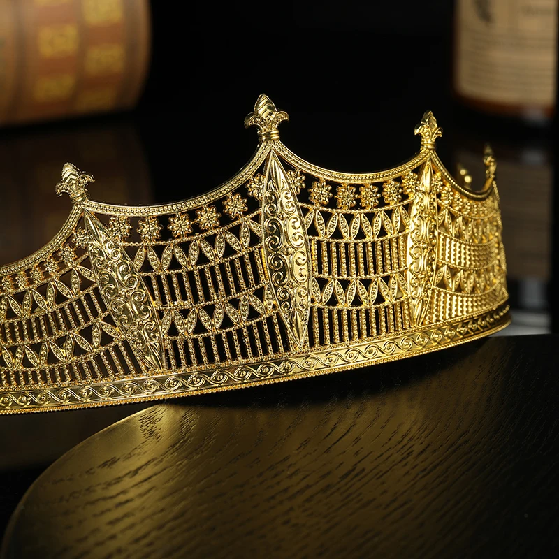 Chic Morocco Crown Women Tiaras Gold Color African Bride Hair Jewelry Forehead Sequins Headwear Bijoux