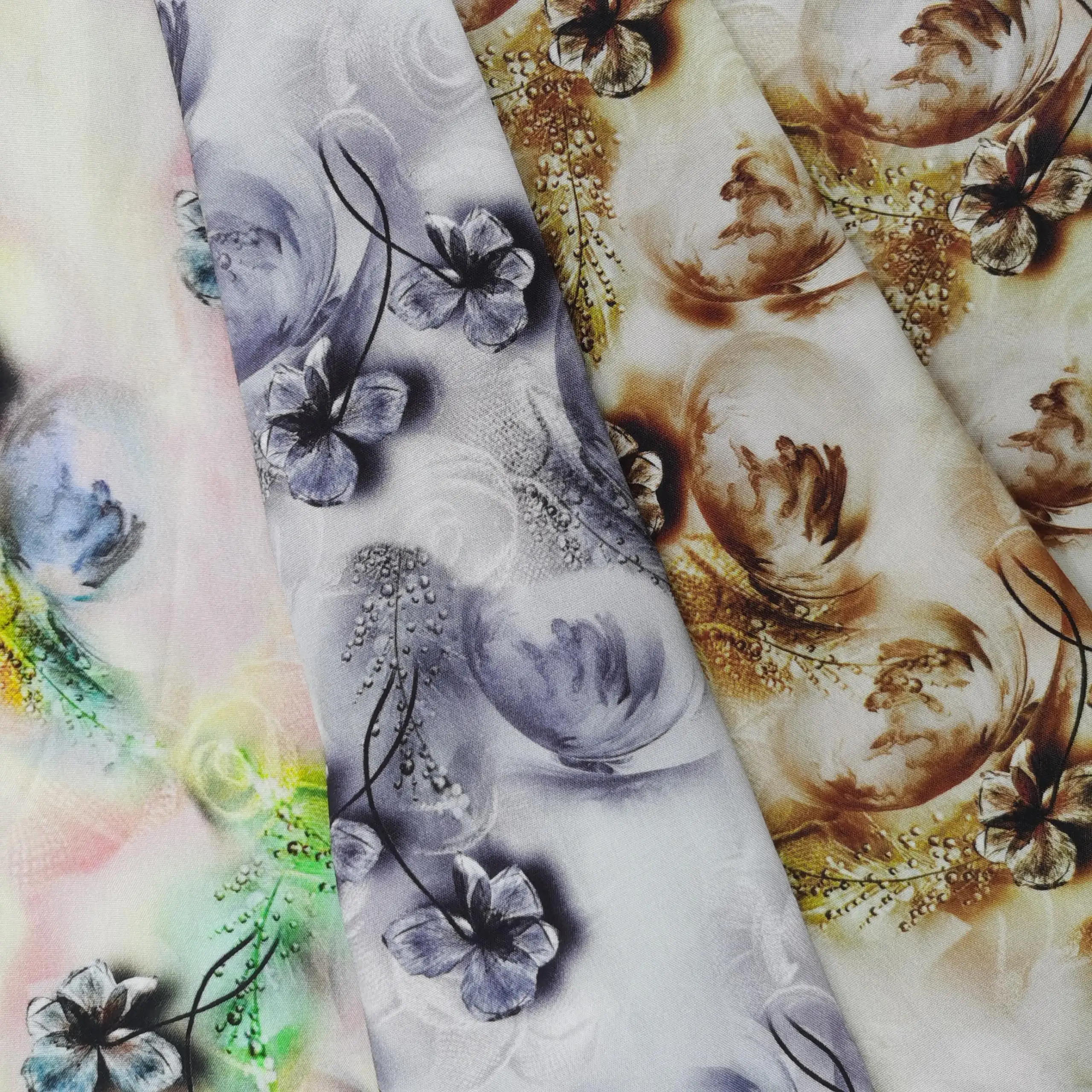 Hot Sales Polyester Flora Stain Printing Woven Chiffon Soft Dress Fabric Digital Printed For Women Clothing