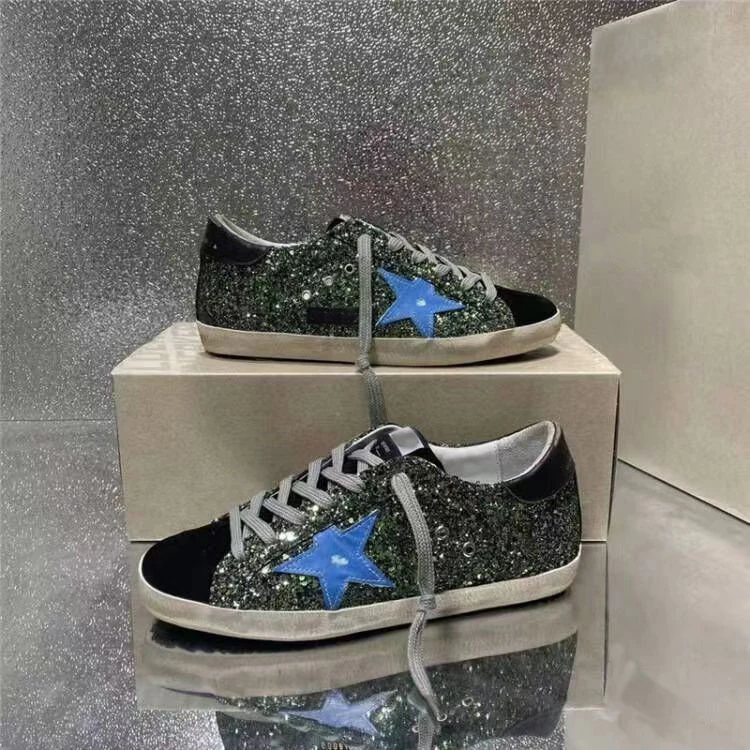 Goldens Superstar Sneakers Italian Craft With Metal Lettering Star Logo Gooses Women Small Dirty Deluxe Brand Shoes Mens Shoes