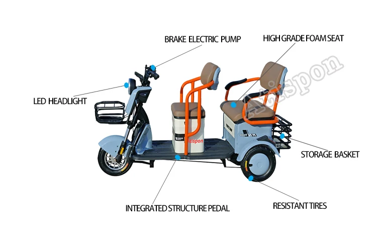 New 3 Wheel Tricycle Adult Trike Small Leisure Urban Leisure Electric Scooter Moped Electric Bicycle