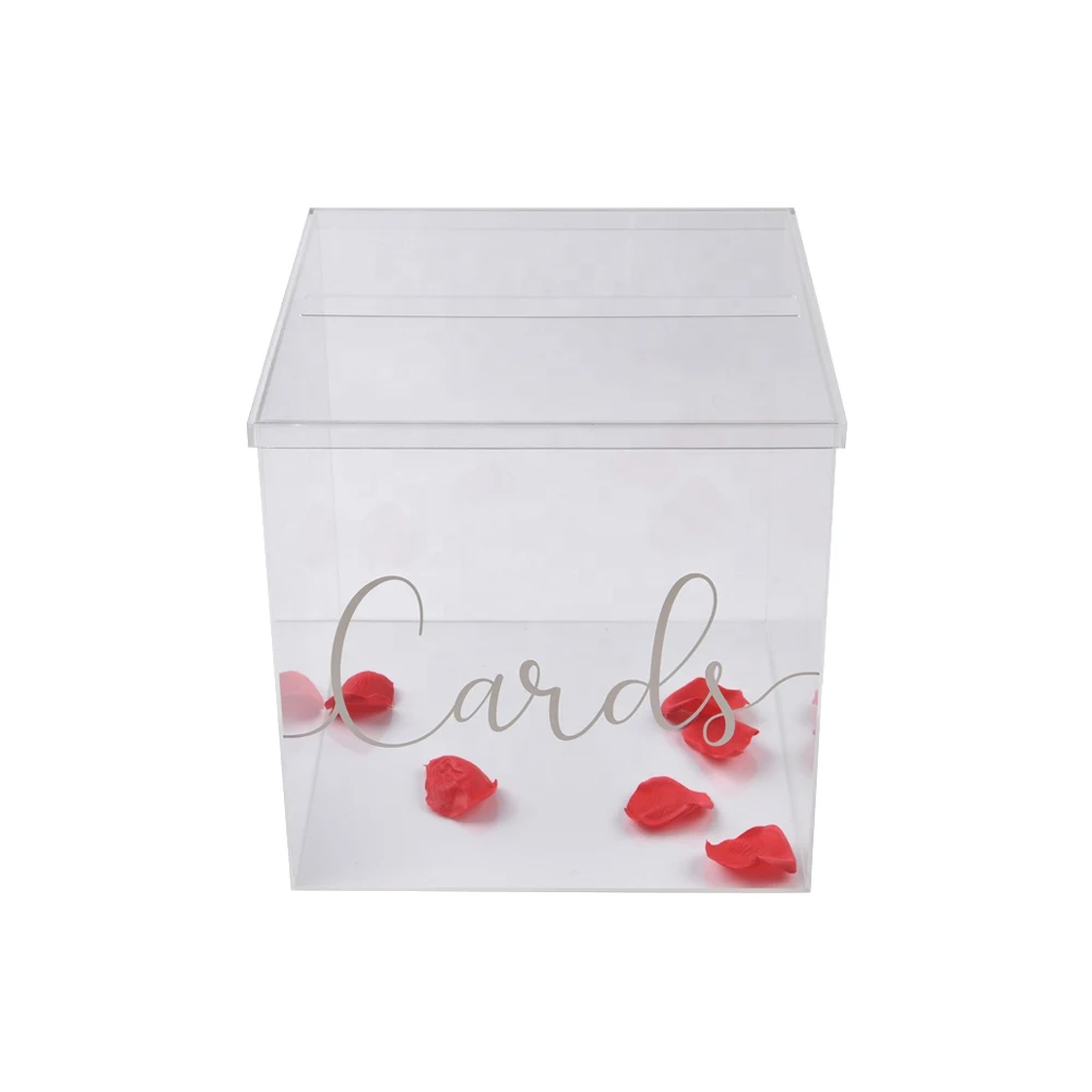Custom acrylic wedding invitation card box wedding acrylic card box