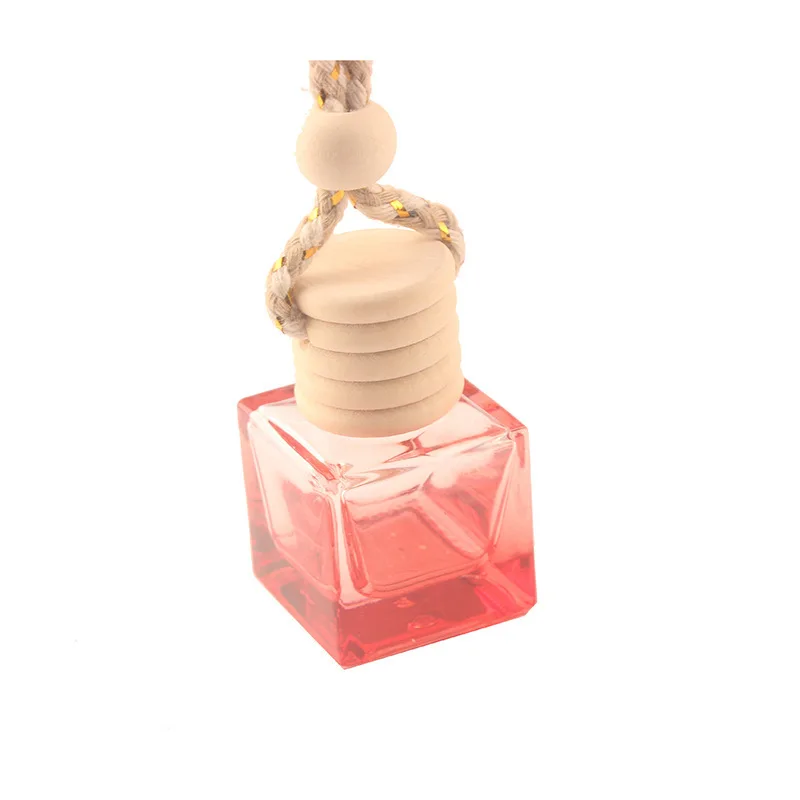 YiWu wholesale 2022 parfum botol miniature car pendant glass square 10ml perfume bottle