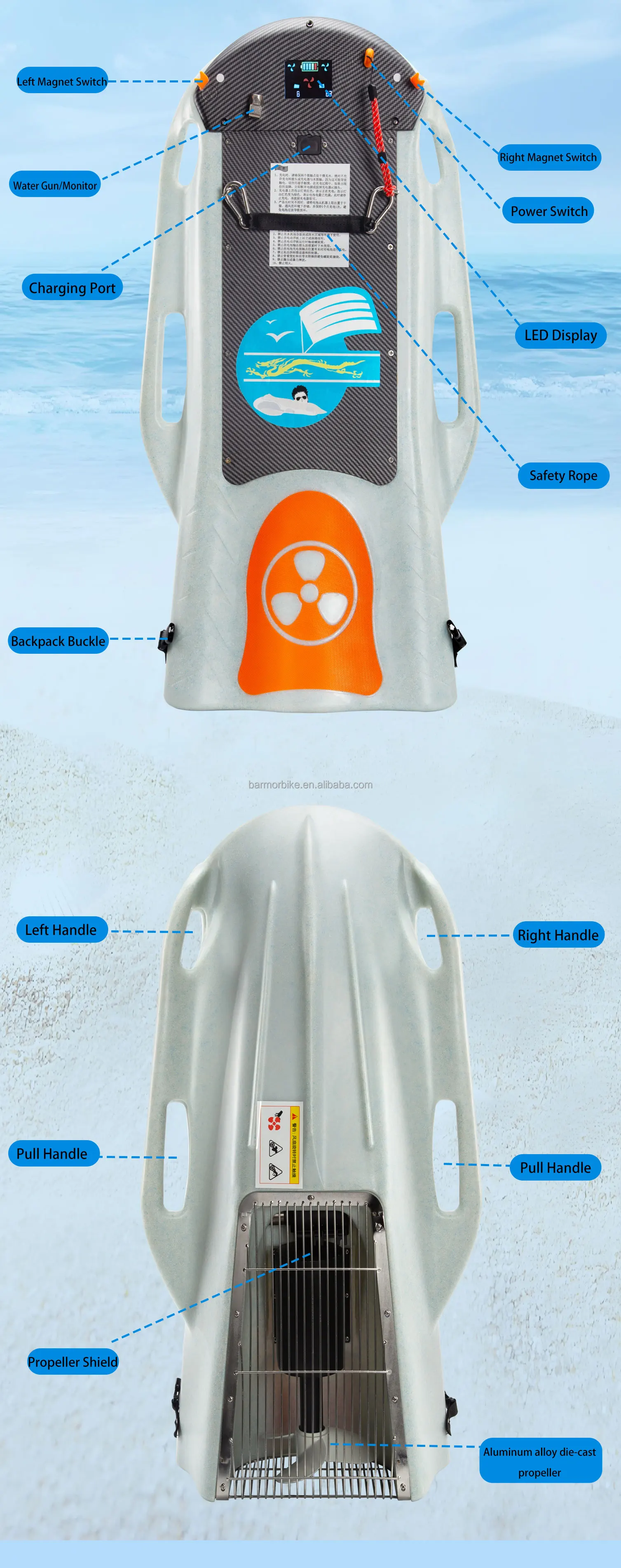 New Style High Performance Electric Under Sea Water Motor Scooter Electric Underwater Propeller Sea Scooter For Diving