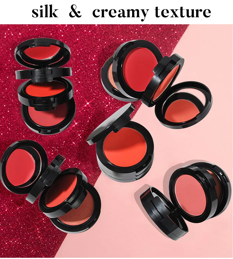 3 in 1 blush cream shimmer  blush pressed powder make up private label makeup blush powder