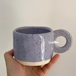 SOLHUI 2021 Hot sale Colorful Glazed Ceramic Coffee Cup Irregular Shape Simple Ceramic Mug