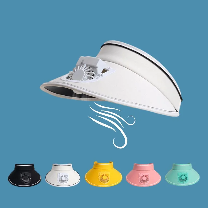 Cooling Empty Hat Sun Visor USB Charging Fan Cap Hat with Fans