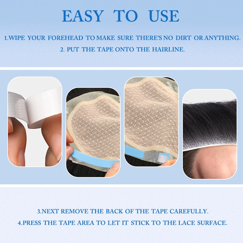 Human Hair Wig with Lace Front Toupee Tape Double Sided CC Counter Tape Hair Extension Tool