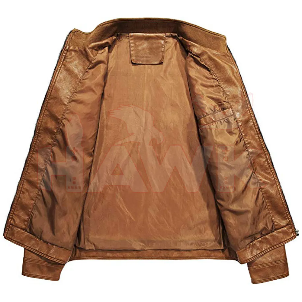 Genuine Leather Fashion Jacket For Men Windproof Sheepskin Leather Jacket For Men