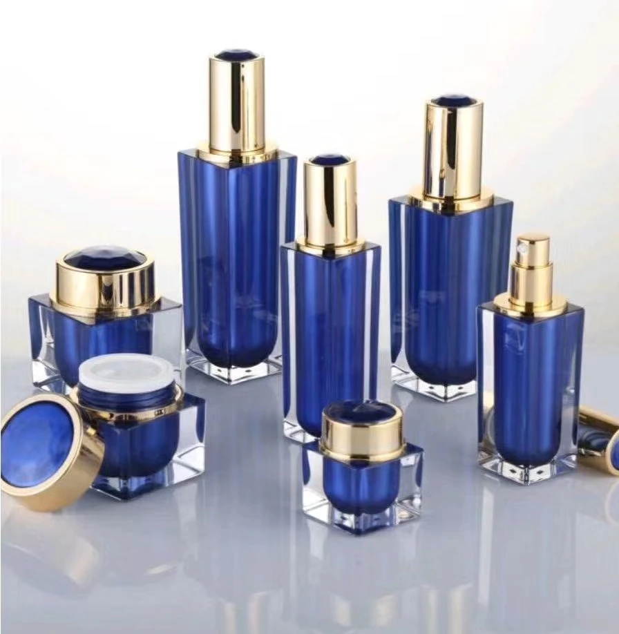 Skin Care Packaging Face Cream Container Acrylic Cosmetic Jar Black New Square 15g 30g 50g ABS Honey Plastic Luxury Jar 3000pcs