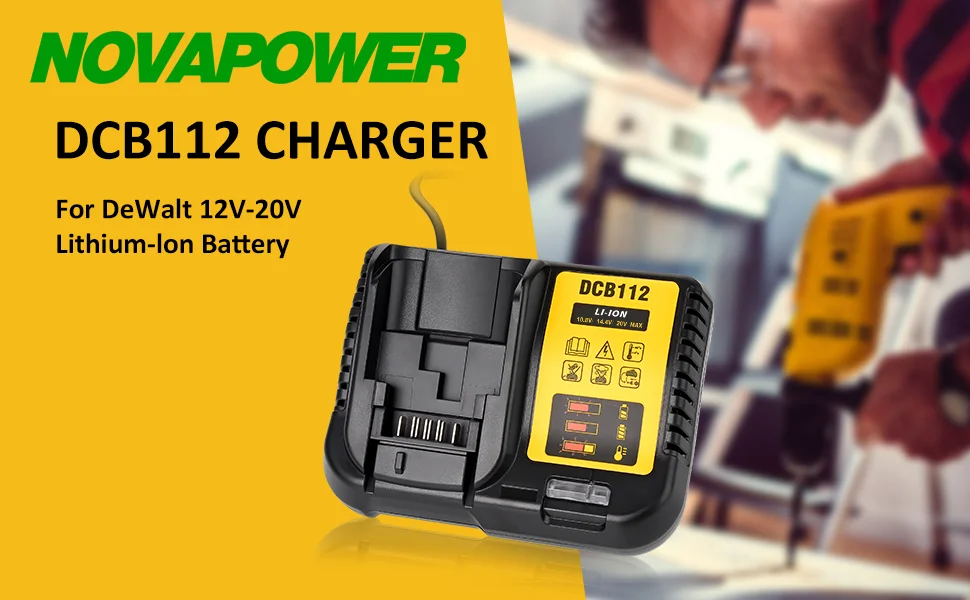 
For 20V DCB112 Dewalt Battery Charger 12V 14.4V 18V 20V DCB200 DCB205 Rechargeable Battery Power Tool Accessories 