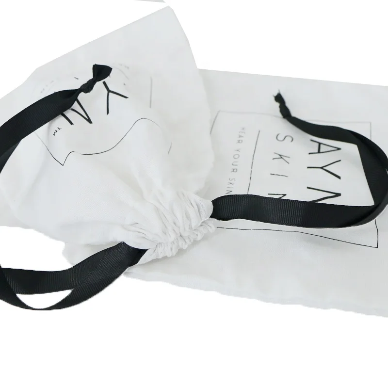 100% biodegradable 5oz white small cotton draw string bag