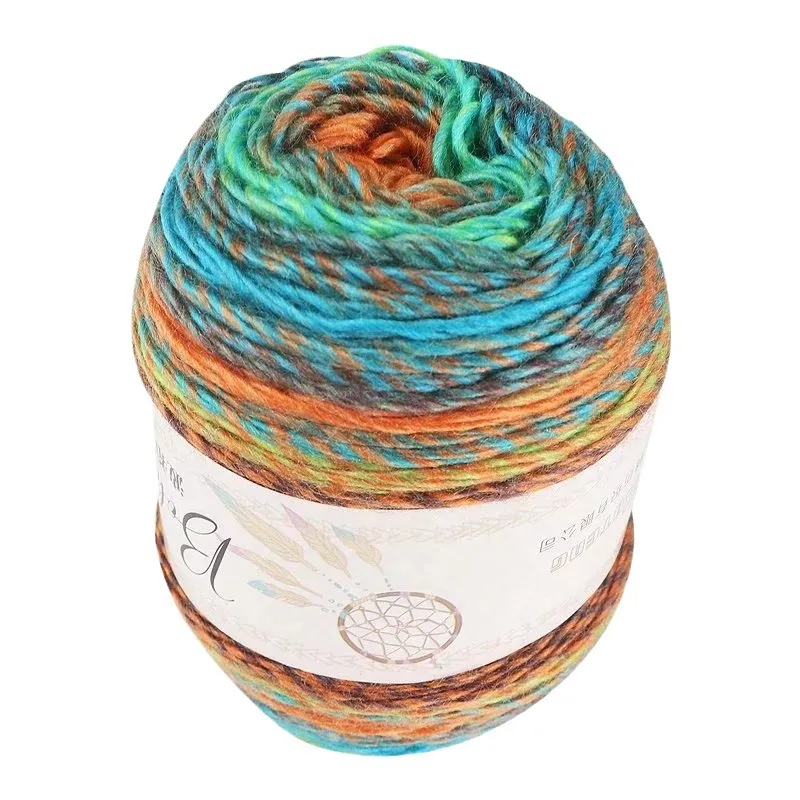 Wholesale Craft Fashion Hand Crochet Cake Yarn 60% Cotton 40% Acrylic Polychromatic Wool Blended Soft and for Sewing