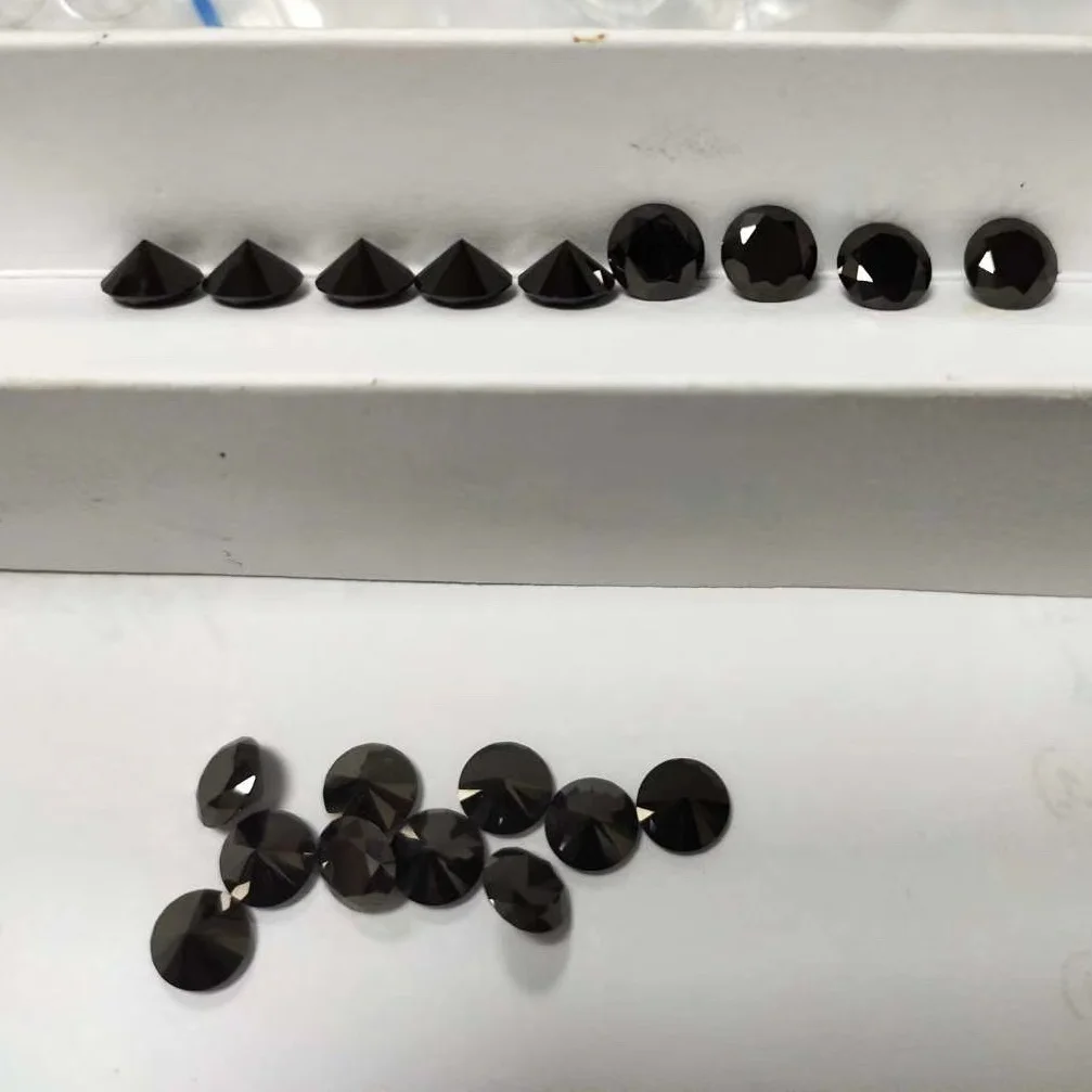 Wholesale 6.5mm 1ct Black moissanite loose diamonds 0.8mm-15mm brilliant cut GRA certificate moissanite diamonds