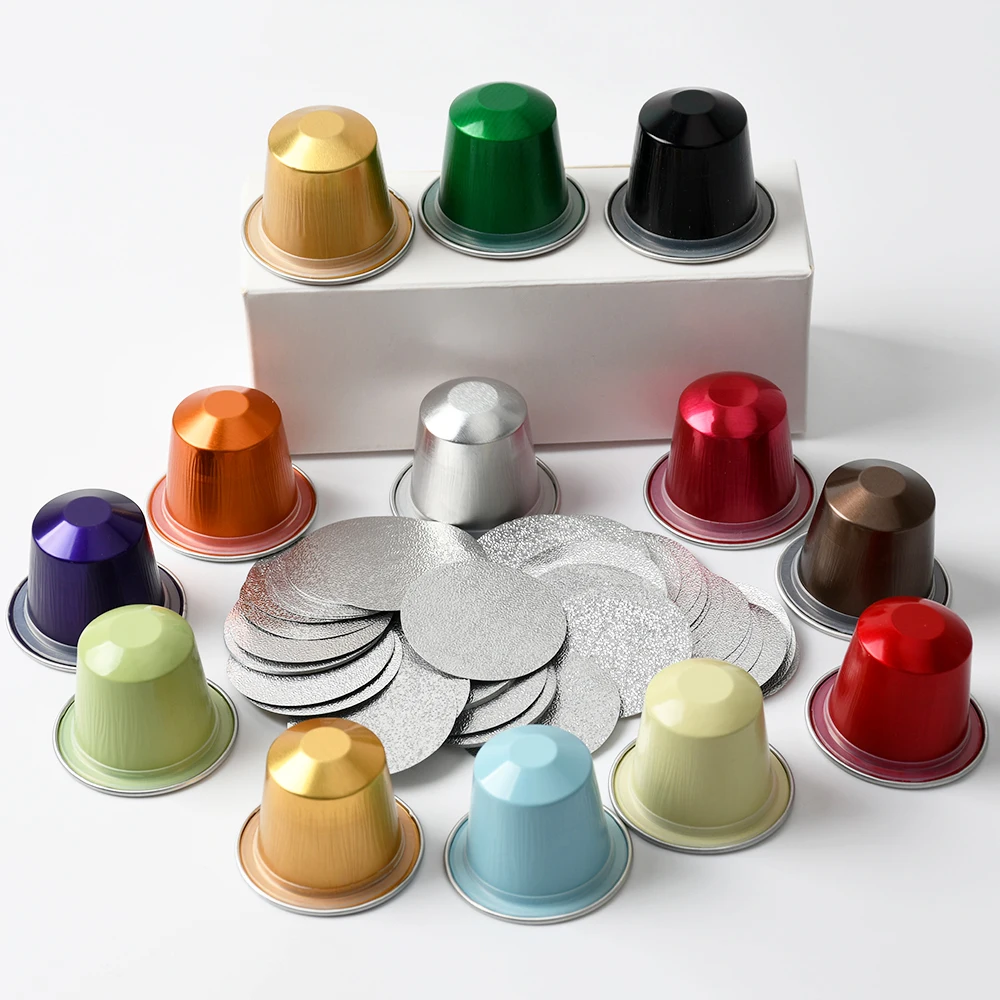 100 шт., одноразовые кофейные капсулы из алюминиевой фольги