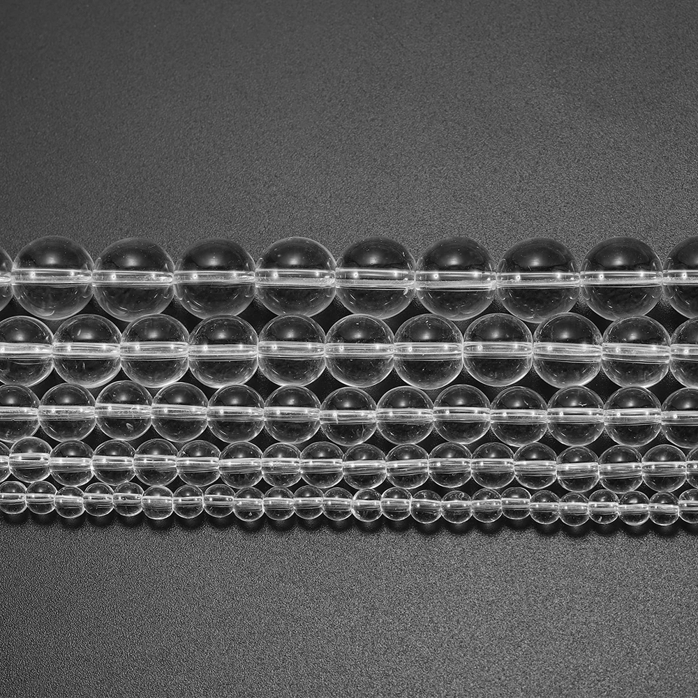
4 6 8 10 12 mm Limpidity Transparency Glass Bead Round Loose Spacer Beads For Jewelry Making Findings DIY Bracelet Wholesale 