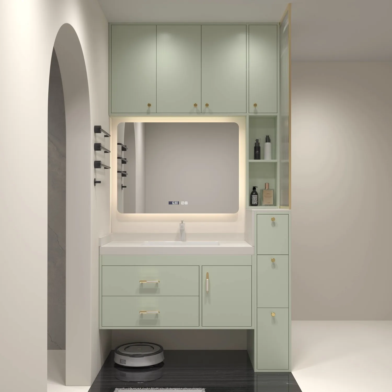Hot sale modern bathroom vanity with storage Shower Cabinet Wooden New Customized wash basin vanity bathroom cabinets wholesale
