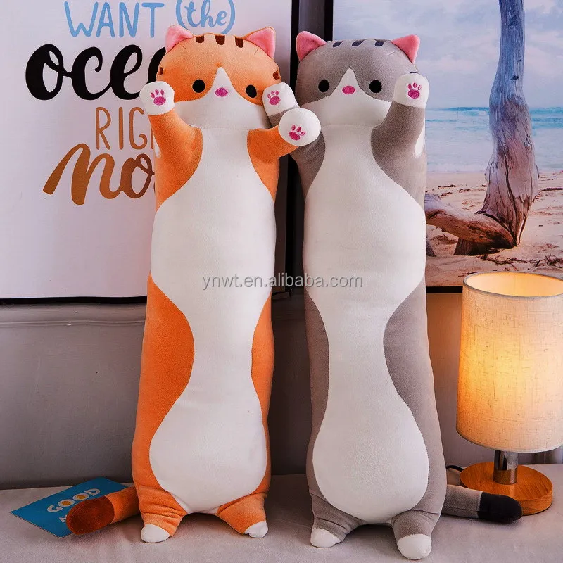 140cm Plush Toys Animal Cat Cute Creative Long Soft Toys Office Break Nap Sleeping Pillow Cushion Stuffed Gift Doll for Kids