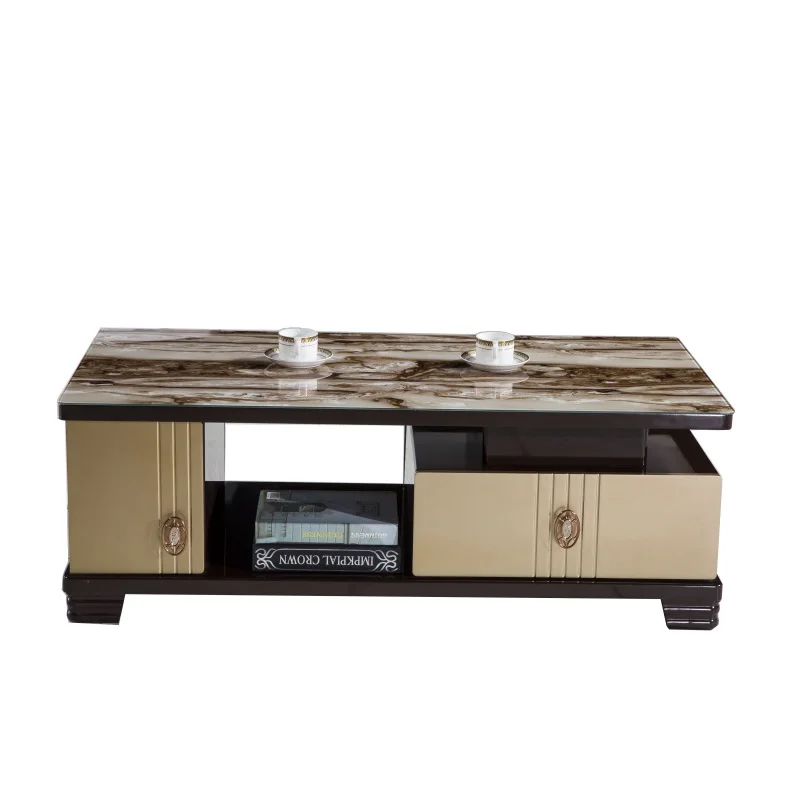 classic design square high gloss mdf modern wood tea corner with storage center mdf wooden glass coffee table