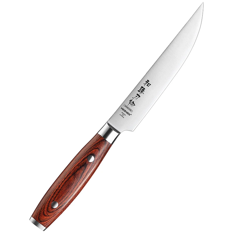 Professional German 1.4116 stainless steel 5 inch Restaurant Kitchen Steak knife with Pakka Wood Handle Craftsman