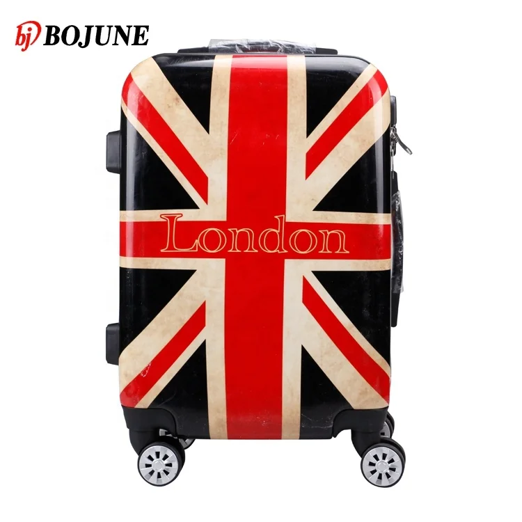 Flag pattern design suit case luggage travel luggage set with double zipper