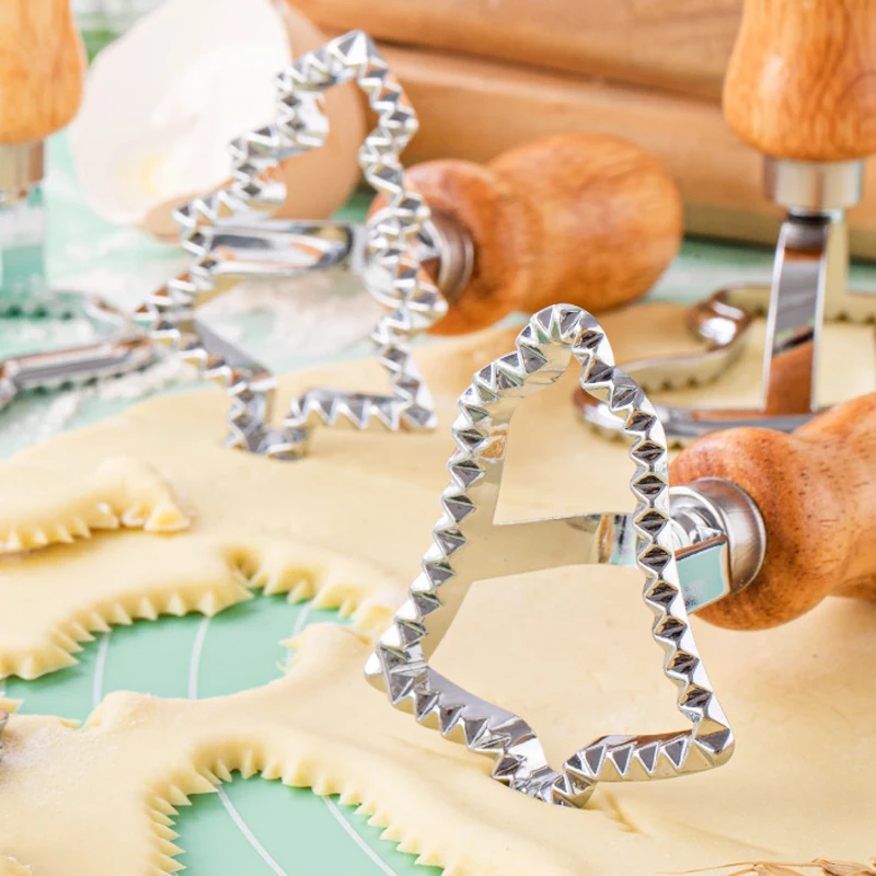 Рождественская серия печенья тесто равиоли штамп с деревянной ручкой