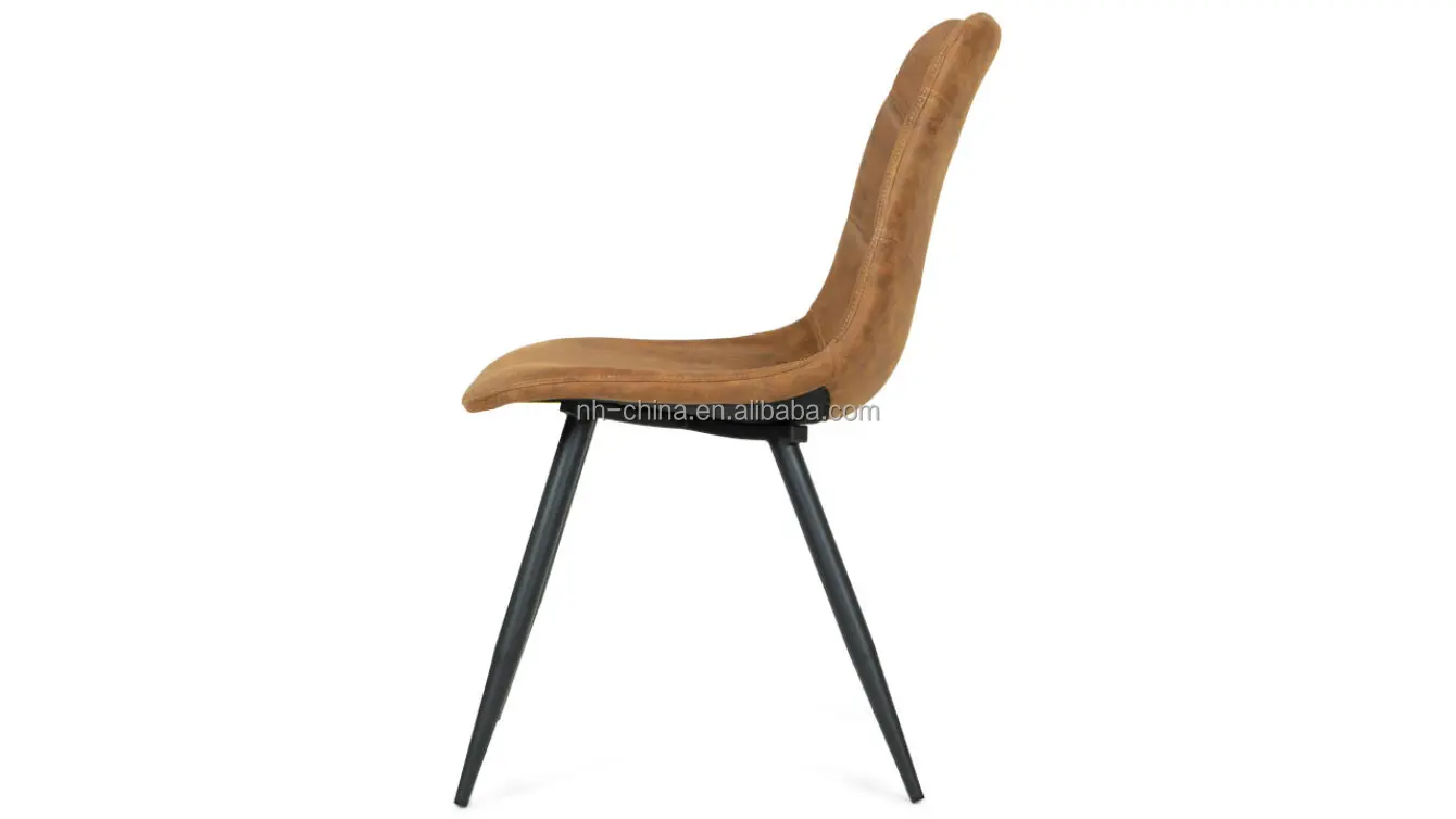 Industrial retro rustic brown leather bistro cafe dining chair