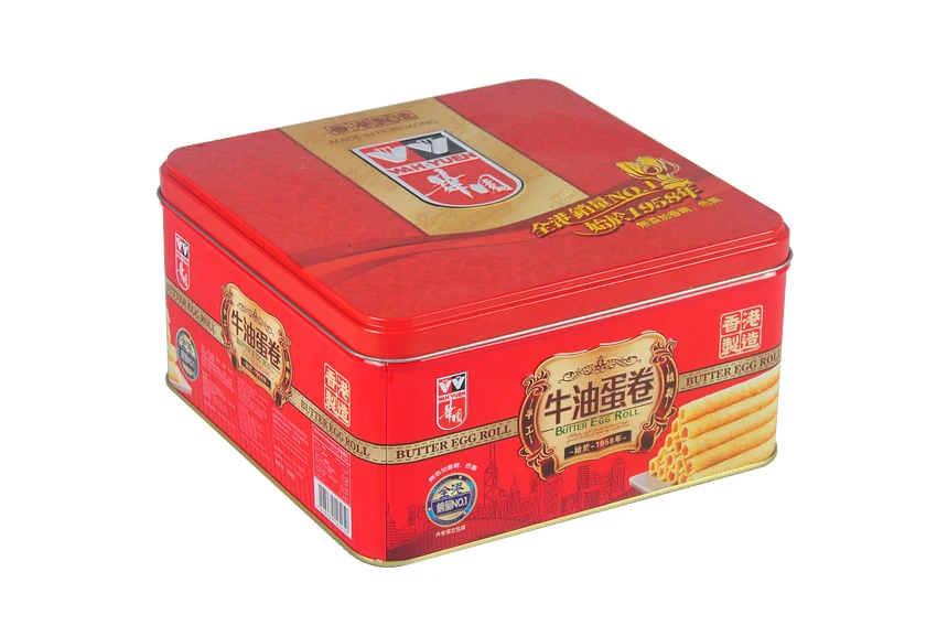 Высококачественные квадратные металлические жестяные коробки для печенья