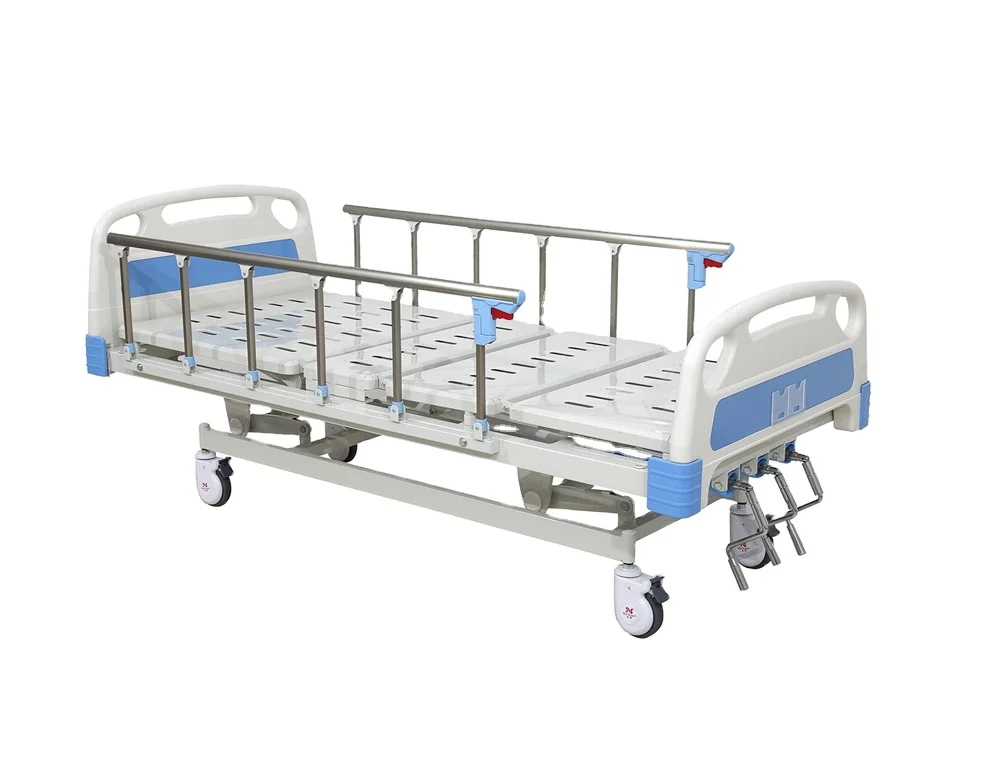 3-crank Cheap ABS Siderail Mechanical Medical Furniture bed manual hospital bed