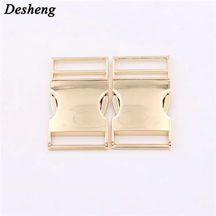32MM double belt release buckle metal adjusting coupler insert curved buckle