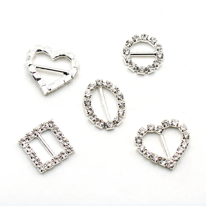 Fashion Style Heart Shape Circle Square Crystal Rhinestone Metal Crystal For Clothes