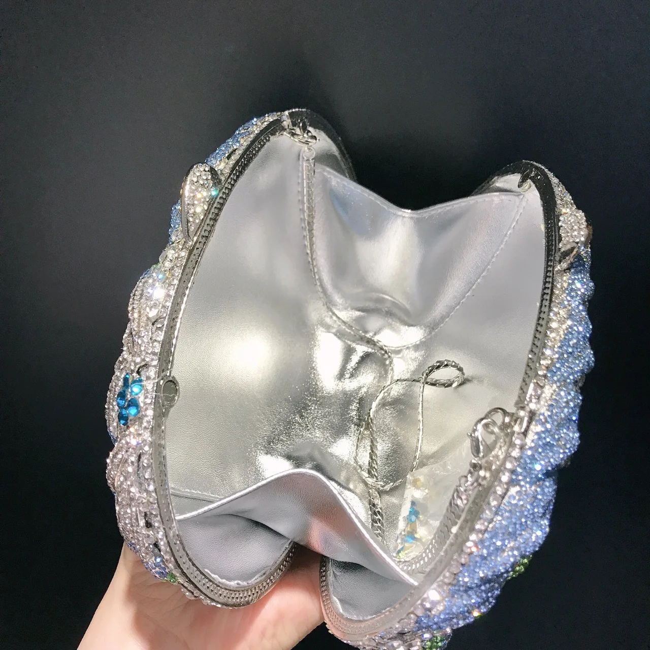 Gem Hand Bags For Women Diamonds Elegant Purses Oval Floral Diamond-encrusted Party Evening Clutches Bags