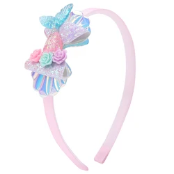 Shenglan Little Flower Headband Kids Cute Cartoon Headbands Sequins Seashell Headdress Party Beach Vacation Flower Headband